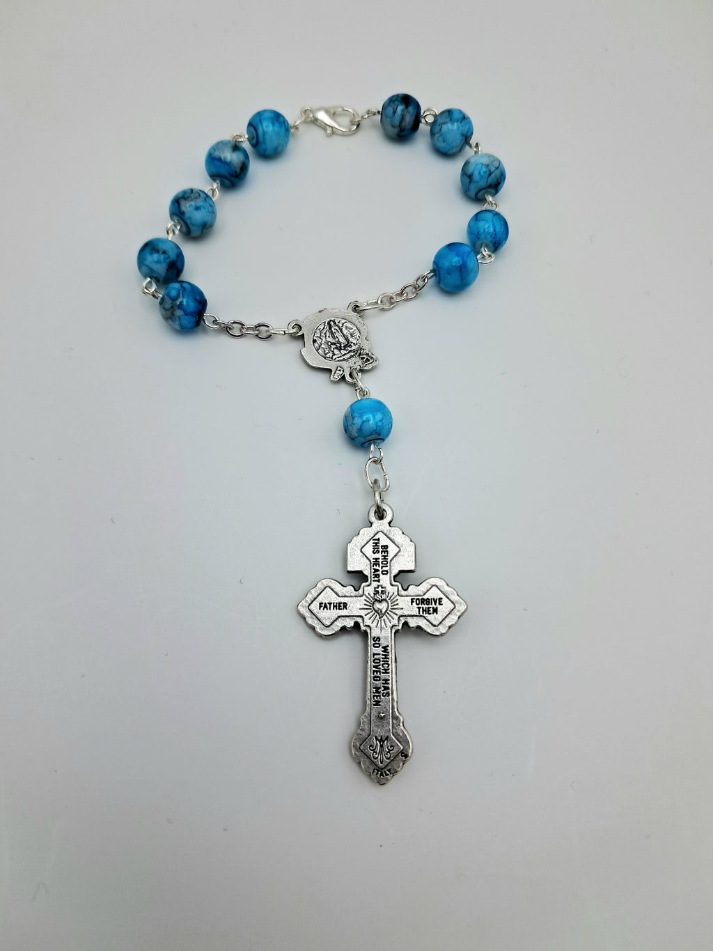 Our Lady of Lourdes & St. Bernadette One Decade Auto Rosary with Pardon Crucifix