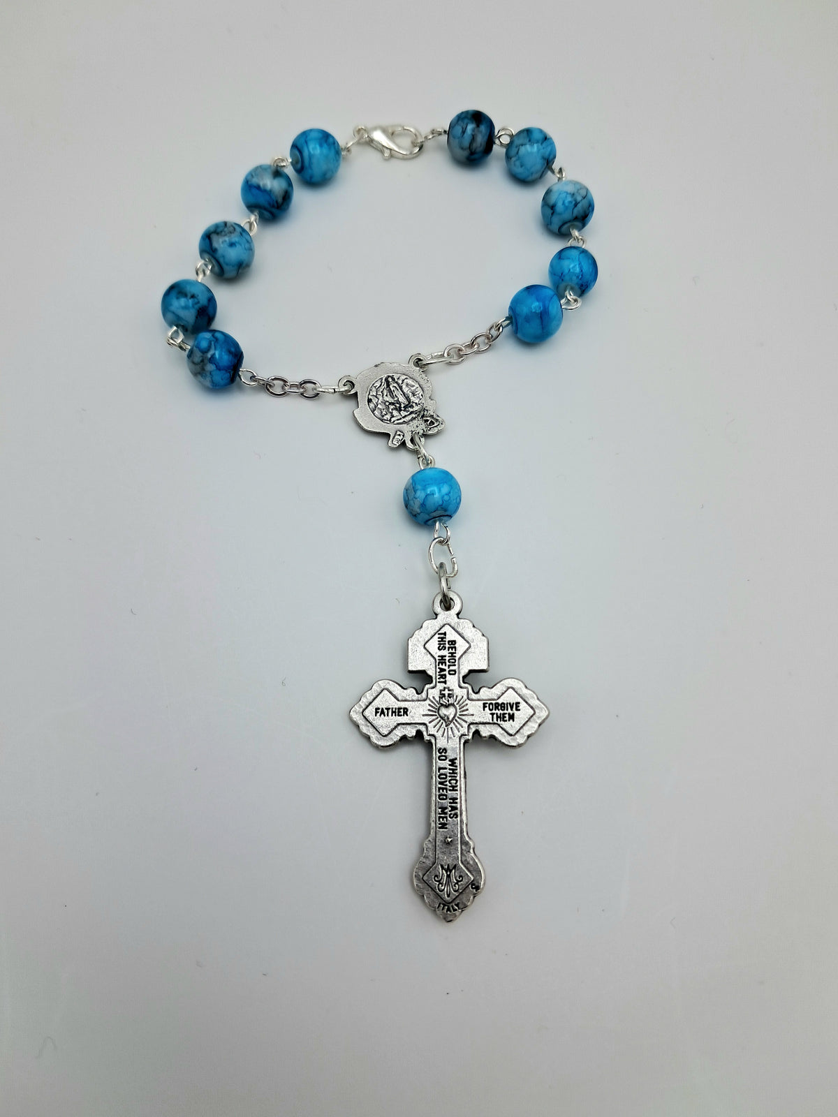 Our Lady of Lourdes & St. Bernadette One Decade Auto Rosary with Pardon Crucifix