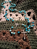 Fleur de Lis "FIAT" Rosary with Miraculous Medal, St. Bernadette and St. Thérèse of Lisieux