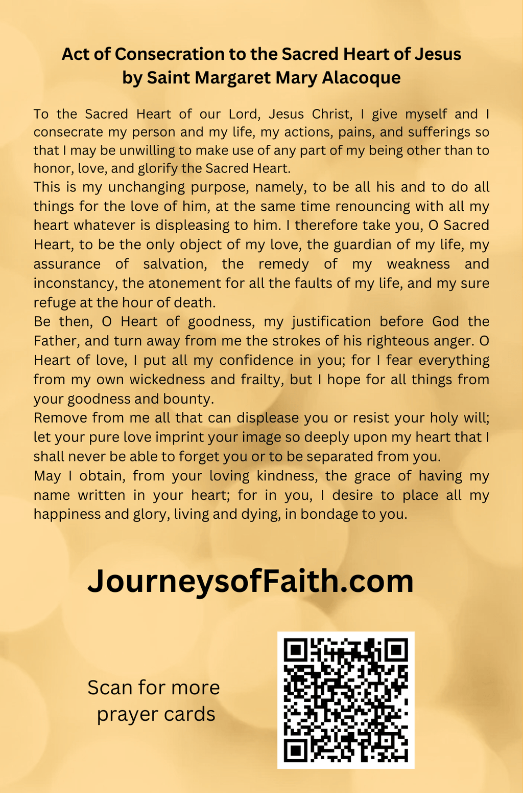 Act of Consecration to the Sacred Heart Prayer Cards 3.5 x 5.4 Inch